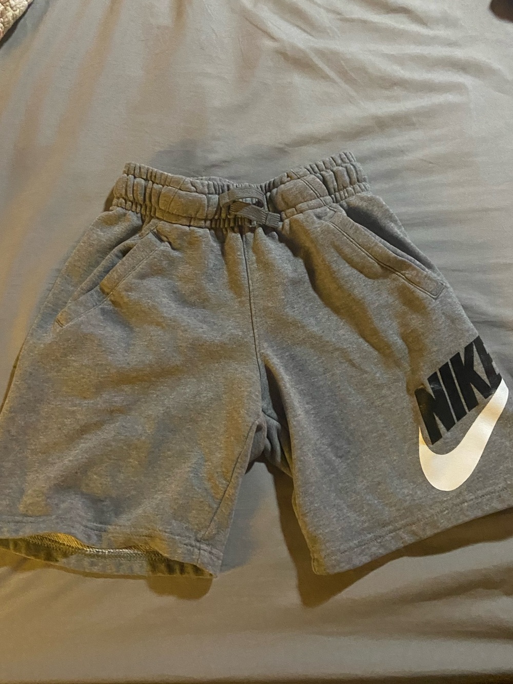 Nike Gray Logo Fleece Kids Shorts